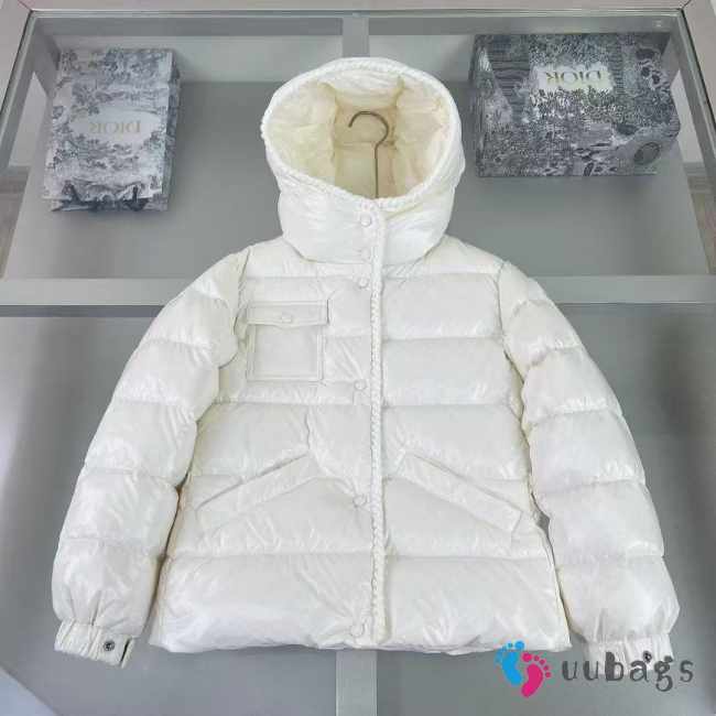 Uubags Moncler Ecrins Hooded Down Jacket In White For Kids - 1