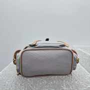 Uubags Miu Miu Canvas And Leather Backpack In Aluminum/Brandy 29.5x25x12.5cm - 5