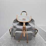 Uubags Miu Miu Canvas And Leather Backpack In Aluminum/Brandy 29.5x25x12.5cm - 6
