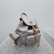 Uubags Miu Miu Canvas And Leather Backpack In Aluminum/Brandy 29.5x25x12.5cm - 2