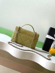 Uubags Chanel Vanity bag with strap lambskin & silver metal in green 17x19.5x5cm - 6