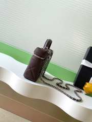 Uubags Chanel Vanity bag with strap grained calfskin & silver metal in dark brown 17x19.5x5cm - 3