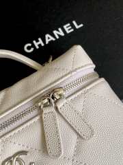 Uubags Chanel Vanity bag with strap grained calfskin & silver metal in light grey 17x19.5x5cm - 5