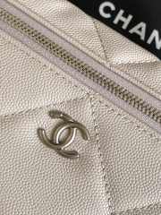 Uubags Chanel Vanity bag with strap grained calfskin & silver metal in light grey 17x19.5x5cm - 6