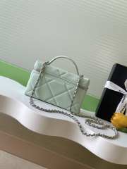 Uubags Chanel Vanity bag with strap grained calfskin & silver metal in mint green 17x19.5x5cm - 2