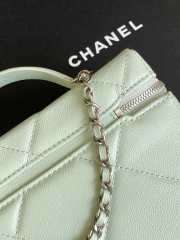 Uubags Chanel Vanity bag with strap grained calfskin & silver metal in mint green 17x19.5x5cm - 4