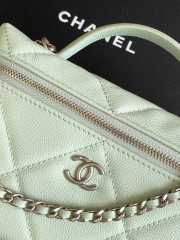 Uubags Chanel Vanity bag with strap grained calfskin & silver metal in mint green 17x19.5x5cm - 5