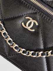 Uubags Chanel Vanity bag with strap grained calfskin & silver metal in black 17x19.5x5cm - 3