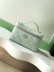 Uubags Chanel Vanity bag with strap grained calfskin & gold metal in mint green 17x19.5x5cm - 1