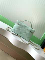 Uubags Chanel Vanity bag with strap grained calfskin & gold metal in mint green 17x19.5x5cm - 4