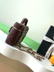Uubags Chanel Vanity bag with strap grained calfskin & gold metal in dark brown 17x19.5x5cm - 6