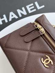 Uubags Chanel Vanity bag with strap grained calfskin & gold metal in dark brown 17x19.5x5cm - 5
