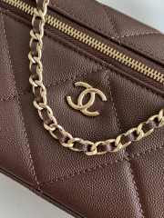 Uubags Chanel Vanity bag with strap grained calfskin & gold metal in dark brown 17x19.5x5cm - 4