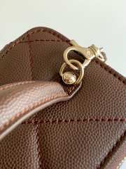 Uubags Chanel long vanity bag with chain grained shiny calfskin & gold-tone metal in brown 9.5x17x8cm - 6