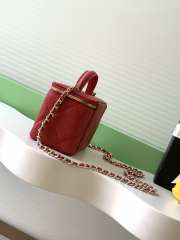 Uubags Chanel long vanity bag with chain grained shiny calfskin & gold-tone metal in red 9.5x17x8cm - 6