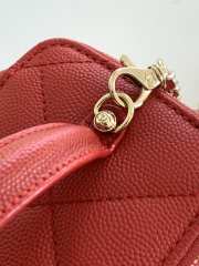 Uubags Chanel long vanity bag with chain grained shiny calfskin & gold-tone metal in red 9.5x17x8cm - 3