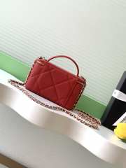 Uubags Chanel long vanity bag with chain grained shiny calfskin & gold-tone metal in red 9.5x17x8cm - 2