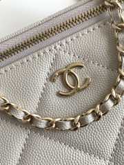 Uubags Chanel long vanity bag with chain grained shiny calfskin & gold-tone metal in white 9.5x17x8cm - 6