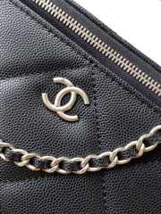 Uubags Chanel long vanity bag with chain grained shiny calfskin & silver-tone metal in black 9.5x17x8cm - 3