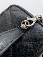 Uubags Chanel long vanity bag with chain grained shiny calfskin & silver-tone metal in black 9.5x17x8cm - 2