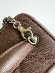 Uubags Chanel long vanity bag with chain grained shiny calfskin & silver-tone metal in dark brown 9.5x17x8cm - 3