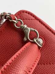 Uubags Chanel long vanity bag with chain grained shiny calfskin & silver-tone metal in red 9.5x17x8cm - 2