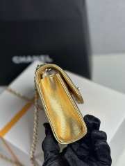 Uubags Chanel Metallic Gold Lambskin Mini CC Clutch with Chain Gold Hardware 11x5x11cm - 5