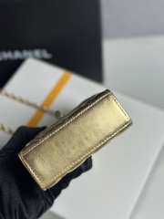 Uubags Chanel Metallic Gold Lambskin Mini CC Clutch with Chain Gold Hardware 11x5x11cm - 2
