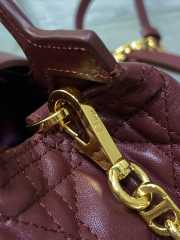 Uubags Dior Jolie top handle mini bag Cannage lambskin in burgundy 18.5x13x8.5cm - 4