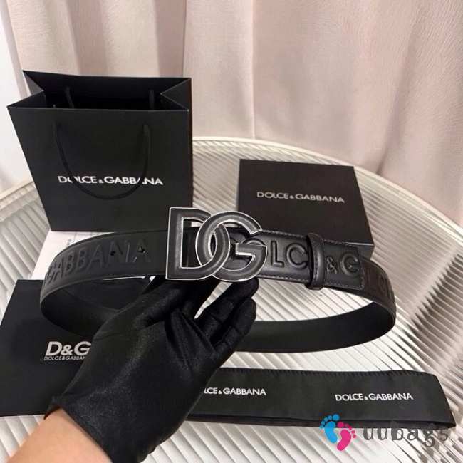 Uubags Dolce & Gabbana Deerskin-print calfskin belt with DG logo print 4cm - 1