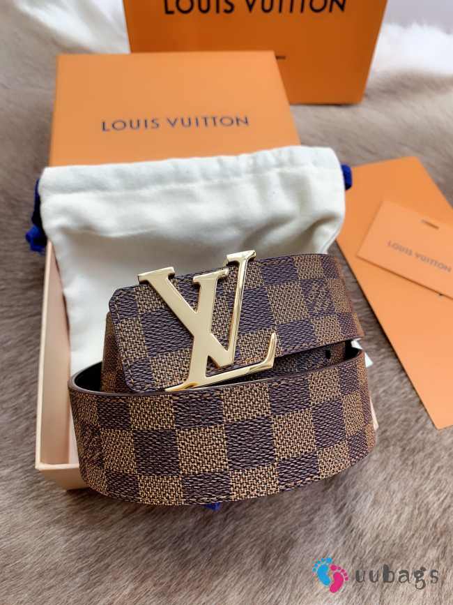 Uubags Louis Vuitton Initiales 4cm Reversible Belt – Damier Ebene Canvas In Brown - 1