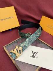 Uubags Louis Vuitton M4383T Flower Camoflage 4cm Reversible Belt In Green Gold Buckle 4cm - 6