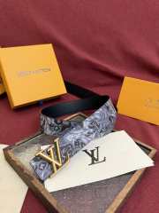 Uubags Louis Vuitton M4383T Flower Camoflage 4cm Reversible Belt In Grey Gold Buckle 4cm - 2