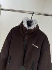 Uubags Miu Miu Fleece down jacket in ebony - 2