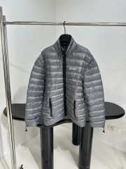 Uubags Miu Miu lightweight pongé down jacket in steel gray - 1