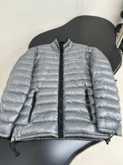Uubags Miu Miu lightweight pongé down jacket in steel gray - 4