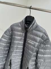 Uubags Miu Miu lightweight pongé down jacket in steel gray - 3