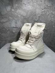 Uubags Rick Owens Mega Geobasket Leather High‑Top Sneakers In White - 1