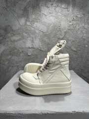 Uubags Rick Owens Mega Geobasket Leather High‑Top Sneakers In White - 2
