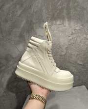 Uubags Rick Owens Mega Geobasket Leather High‑Top Sneakers In White - 3