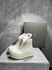 Uubags Rick Owens Mega Geobasket Leather High‑Top Sneakers In White - 4