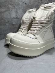 Uubags Rick Owens Mega Geobasket Leather High‑Top Sneakers In White - 5