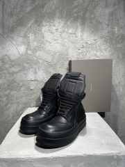Uubags Rick Owens Mega Geobasket Leather High‑Top Sneakers In Black  - 1