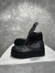 Uubags Rick Owens Mega Geobasket Leather High‑Top Sneakers In Black  - 3