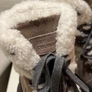 Uubags Brunello Cucinelli Classic Mud Leather Mountain Boots with Fuzzy Shearling Lining and Precious Contour - 3