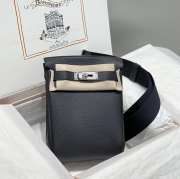 Uubags Hermes Hac a Dos PM backpack in black with silver buckle 18x28x8cm - 1