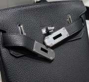 Uubags Hermes Hac a Dos PM backpack in black with silver buckle 18x28x8cm - 3