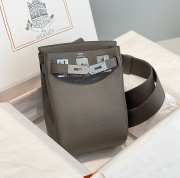 Uubags Hermes Hac a Dos PM backpack in etoupe with silver buckle 18x28x8cm - 5