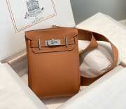 Uubags Hermes Hac a Dos PM backpack in tan with silver buckle 18x28x8cm - 1