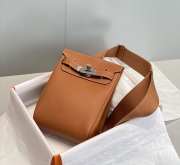 Uubags Hermes Hac a Dos PM backpack in tan with silver buckle 18x28x8cm - 5